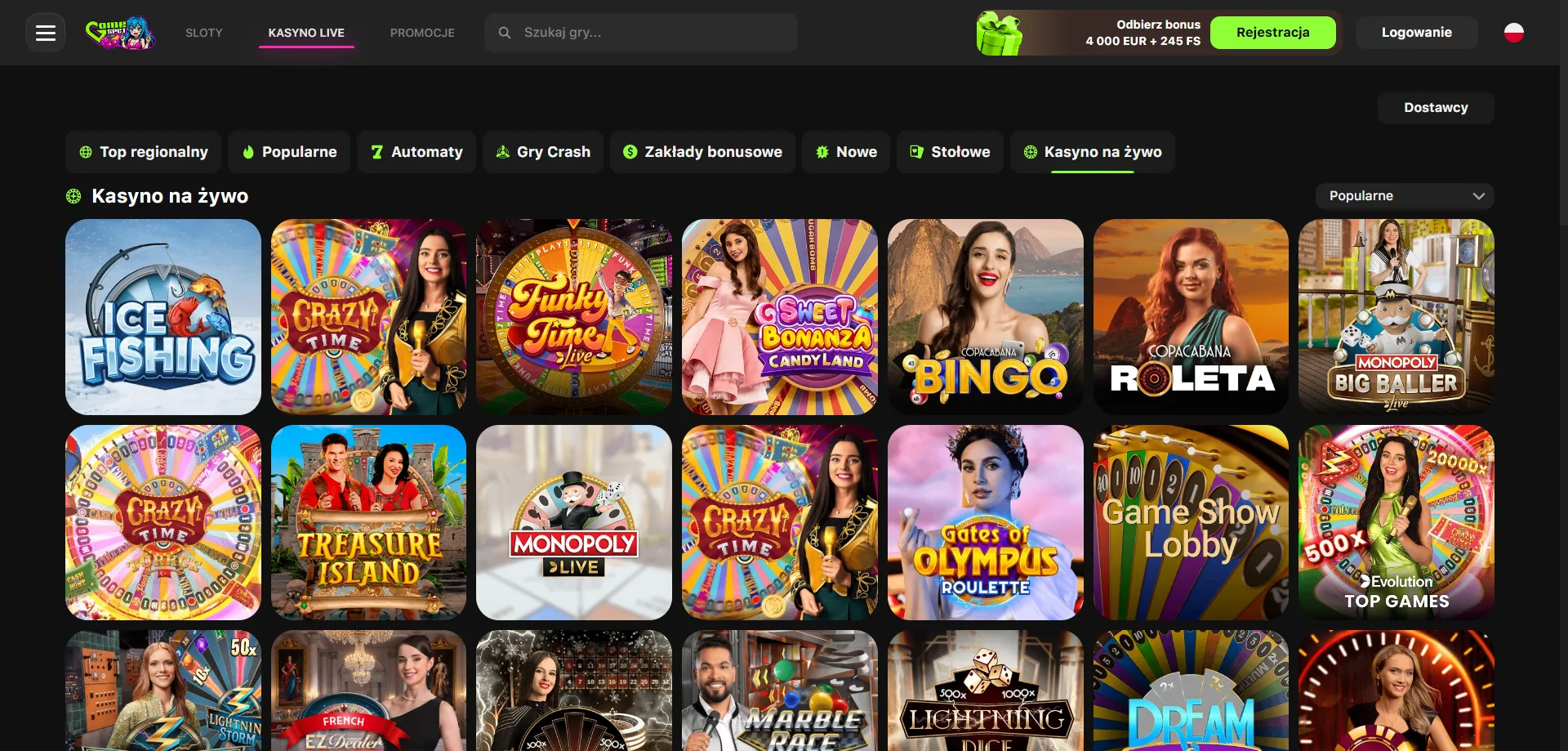 Szeroki wybór automatów i gier slotowych w GameSpot