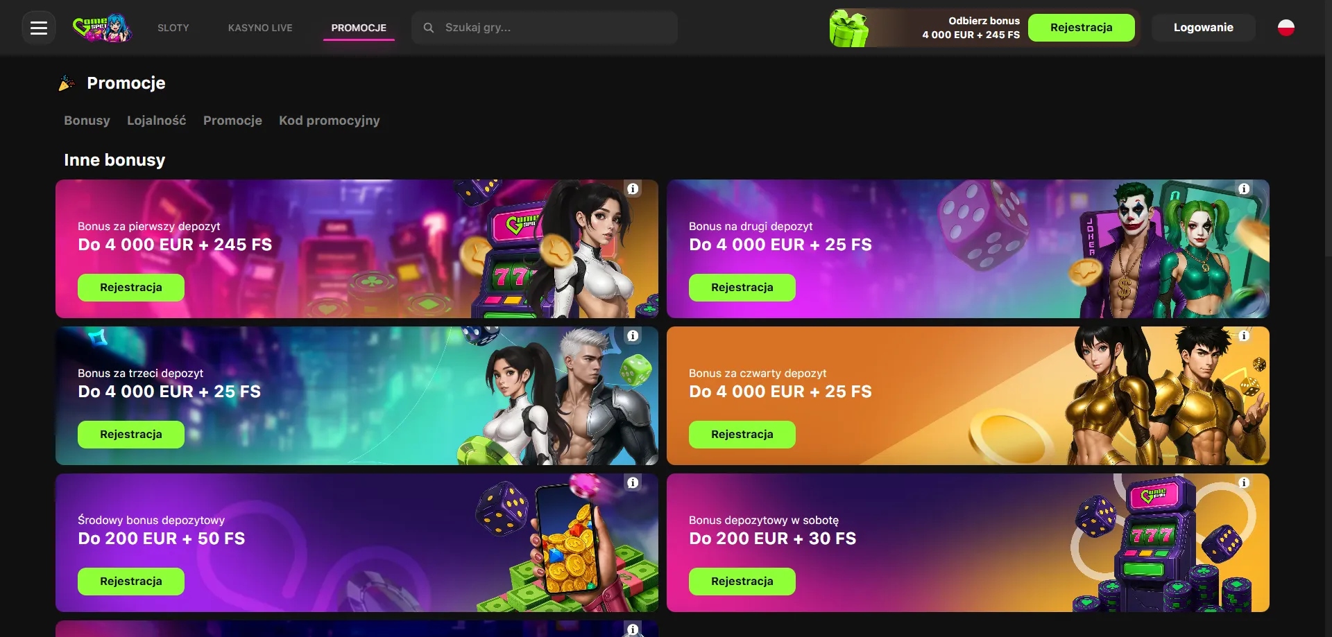 Atrakcyjne bonusy i promocje w GameSpot Casino